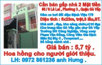 Bán gấp nhà 2 mặt tiền 65/6 Lê Lai , Phường 3 , Quận Gò Vấp đối diện BV 175