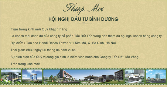 Hội Nghị đầu tư Bình Dương do công ty cổ phần Tấc Đất Tấc Vàng và công ty Becamex IJC