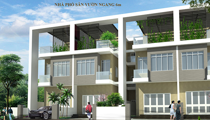 Mẫu nhà phố vườn trong khu đô thị Hưng Phú Thành Phố Bến Tre 