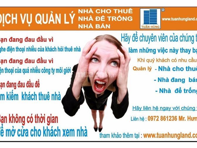 Công ty quản lý bất động sản Tuấn Hùng chuyên quản lý nhà thuê cho các nhà đầu tư bất động sản cá nhân